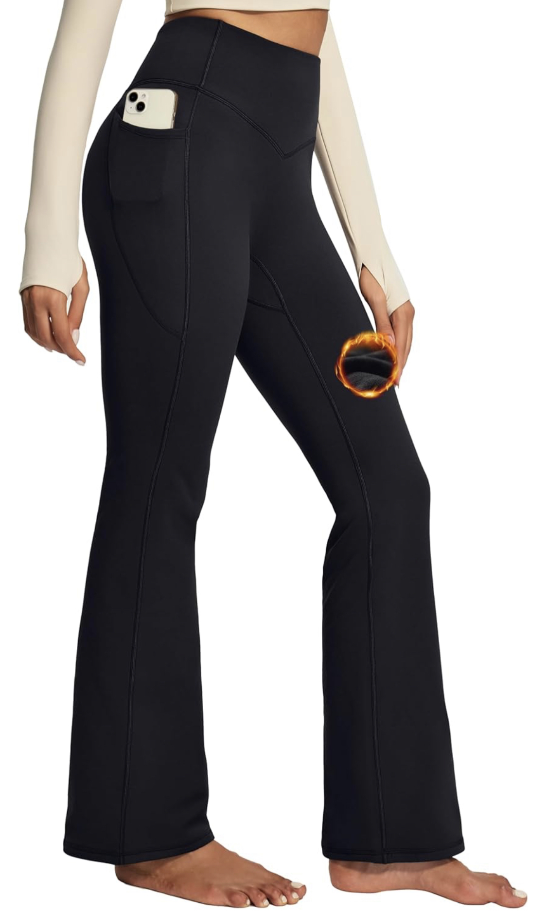 IUGA fleece-lined flare yoga pants
