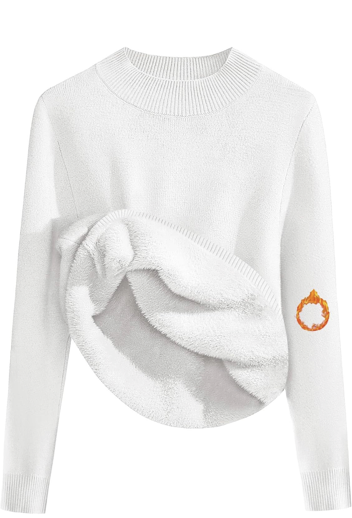 Zeagoo fleece sherpa-lined mock neck sweater